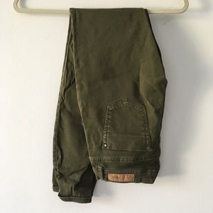 Olive skinny jeans